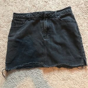 Black denim skirt